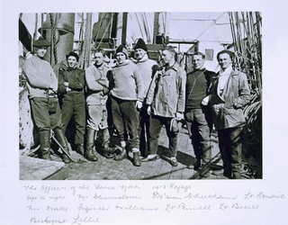 Officererne på Terra Nova-ekspeditionen (1910-13) til Sydpolen, ledet af kaptajn Scott